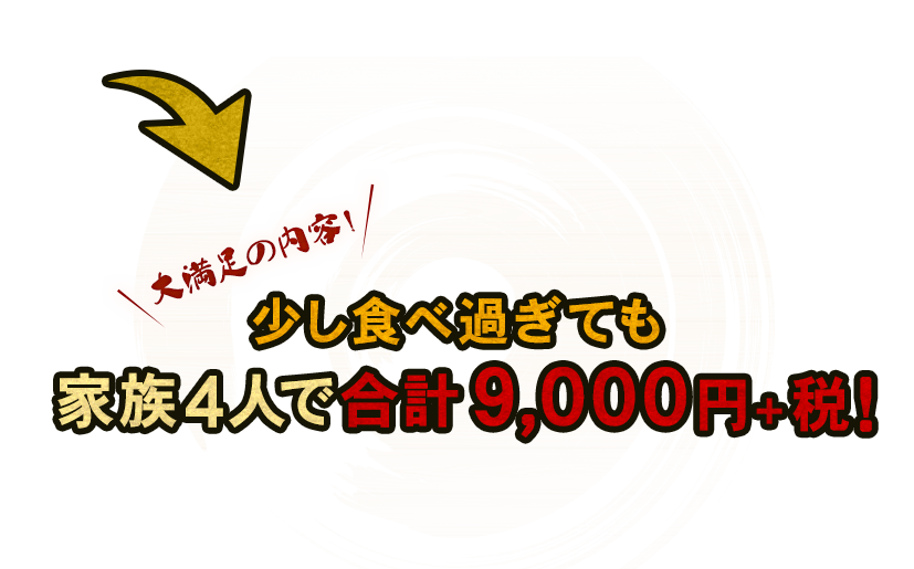 家族4人で合計9,000円+税